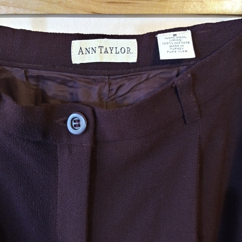 Ann Taylor Maroon Wool Dress Pants Lined - Picture 4 of 7